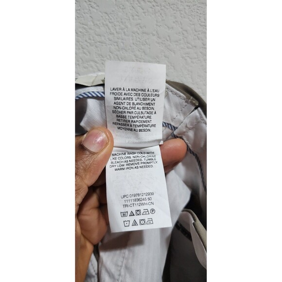 Haggar Men Soft Stripe Expandable Dress Pants Taupe Size 36x29 - Picture 12 of 14